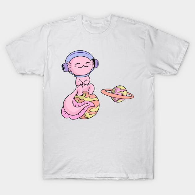 Axolotl in Space T-Shirt by mansoury
